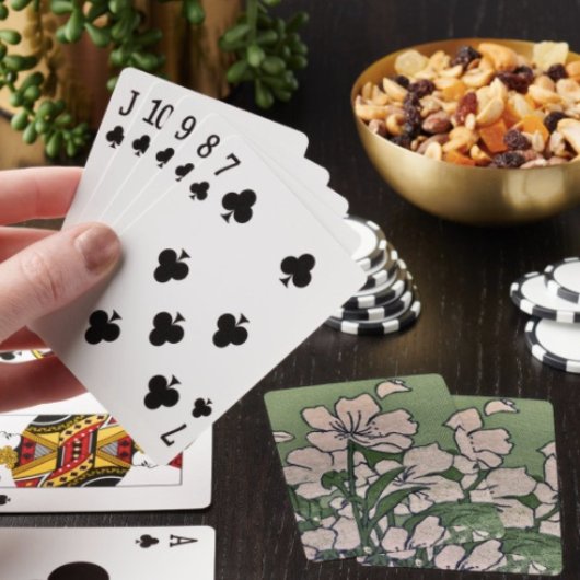 Roze Bloesemwaterval Pokerkaarten