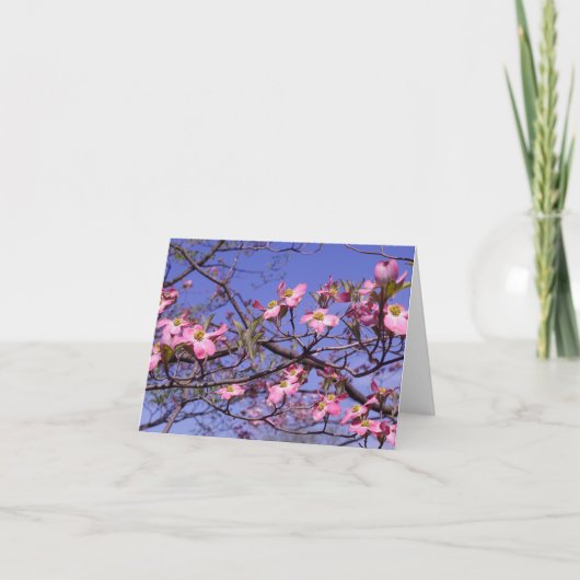 Roze Bloesendoorn Bedankkaart (Voorkant)