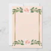 Roze bloesse elegante legante gouden bruiloft save the date (Achterkant)