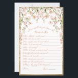 Roze bloesse Vrijgezellenfeest wedstrijd Weddensch<br><div class="desc">roze blozen waterverf botanisch vrijgezellenfeest spel. "Hoe zullen wij u de bruid kennen?" Ideaal voor uw vrijgezellenfeest gebeurtenis.</div>