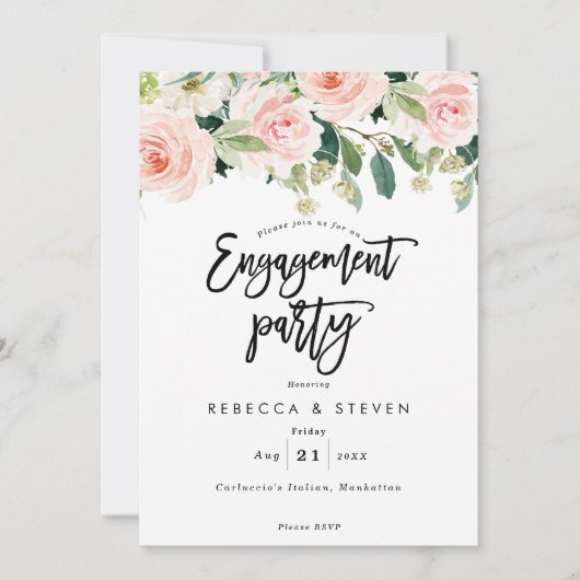 roze bloesse wedstrijd uitnodiging (Voorkant)