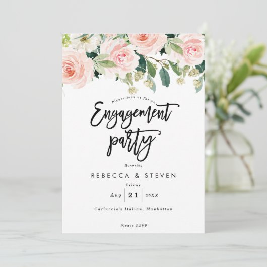 roze bloesse wedstrijd uitnodiging (Staand voorkant)