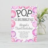 Roze blog Birthday Party Invitation Kaart (Staand voorkant)