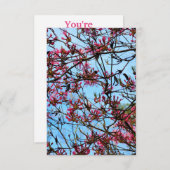 Roze blokjes op een boom kaart (Voorkant / Achterkant)