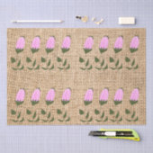 Roze blokjes op papier voor overlappend weefsel (Craft)