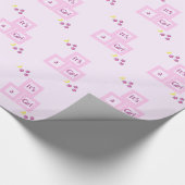 Roze blokken en Baby shower van sterren Cadeaupapier (Hoek)