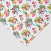 Roze blokken en bloemen (ontwerp 61 Roze reeks) Tissuepapier (Detail)