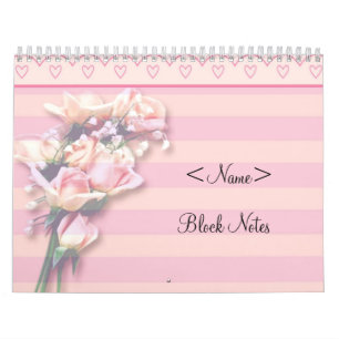 Roze bloknotities kalender