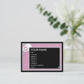 roze blokschema visitekaartje (Staand voorkant)