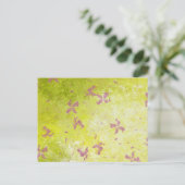 Roze blokvelden briefkaart (Staand voorkant)