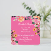 ROZE BLOMMIGE BRUIDSDIEPTE-UITNODIGING SAVE THE DATE (Staand voorkant)