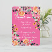 ROZE BLOMMIGE TROUWFEEST UITNODIGING (Staand voorkant)