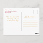 Roze Blond Haar Prinses Sweet Sixteen Briefkaart (Achterkant)