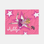 Roze blonde ballerina meisje naam ballet deken (Voorkant (Horizontaal))