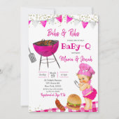 Roze blonde BBQ Co-ed Baby shower Uitnodiging (Voorkant)
