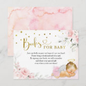 Roze Blondine Angel Baby Heaven Verzonden Boeken v Uitnodiging Briefkaart (Voorkant / Achterkant)