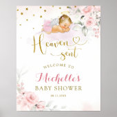 Roze Blondine Angel Baby Heaven Verzonden Welkomst Poster (Voorkant)
