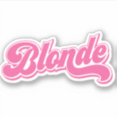 Roze Blondine Girly Custom-Cut Vinyl Stickers (Voorkant)