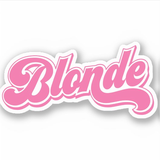 Roze Blondine Girly Custom-Cut Vinyl Stickers (Voorkant)