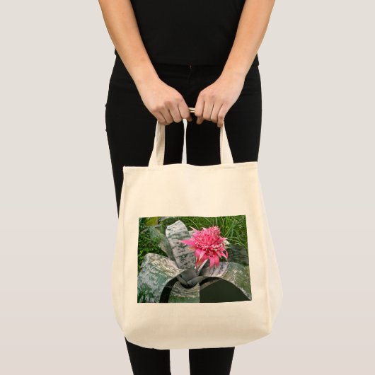Roze Bloom Bromeliad Canvas tas (Voorkant (product))