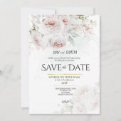 Roze Bloom Rozen Save the Date Wedding Invitation Kaart (Voorkant)
