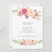 Roze blooming Blush Floral Vrijgezellenfeest 2 Kaart (Achterkant)