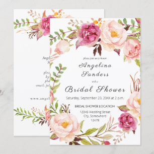 Roze blooming Blush Floral Vrijgezellenfeest 2 Kaart