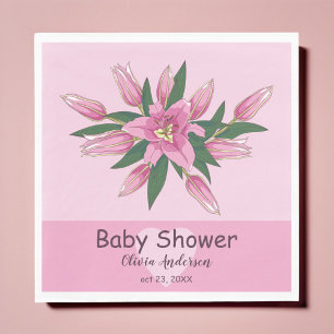 Roze Blooming Lily Baby shower/Happy Birthday Servet