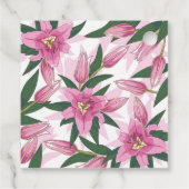 Roze Blooming Lily Dank u. Bedankjes Labels (Achterkant)