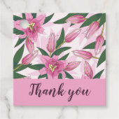 Roze Blooming Lily Dank u. Bedankjes Labels (Voorkant)