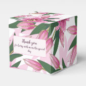 Roze Blooming Lily Dank u / Welkom Bedankdoosjes (Voorkant Zijde)