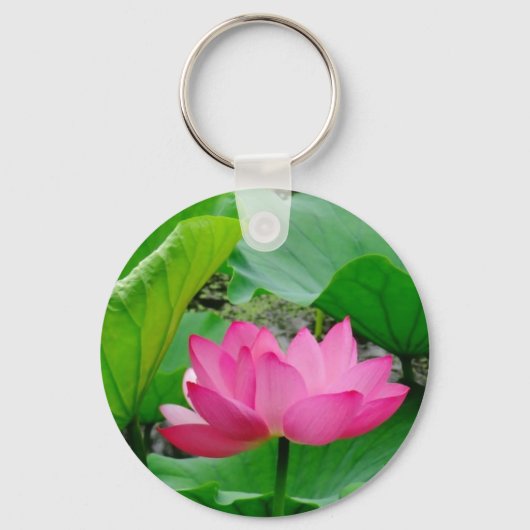 Roze Blooming Lily in de lente Sleutelhanger (Voorkant)
