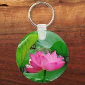 Roze Blooming Lily in de lente Sleutelhanger (Voorkant)
