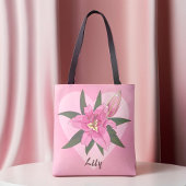 Roze Blooming Lily Sweet Heart Grocery Bag Tote Bag