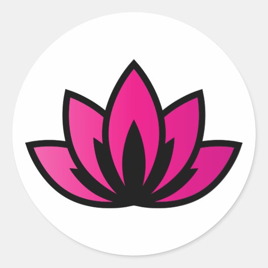 Roze blooming Lotus Flower-symbool Ronde Sticker (Voorkant)