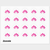 Roze blooming Lotus Flower-symbool Ronde Sticker (Vel)