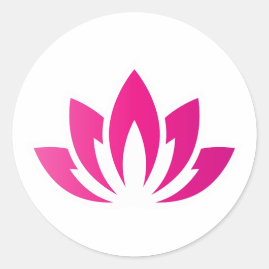 Roze blooming Lotus Flower-symbool Ronde Sticker (Voorkant)