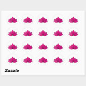 Roze blooming Lotus Flower-symbool Ronde Sticker (Vel)