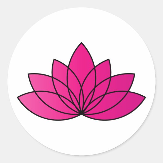 Roze blooming Lotus Flower-symbool Ronde Sticker (Voorkant)