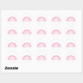 Roze blooming Lotus Flower-symbool Ronde Sticker (Vel)
