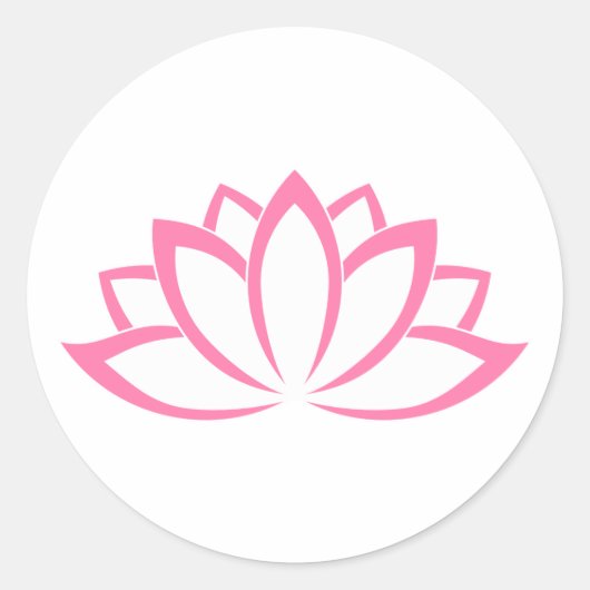 Roze blooming Lotus Flower-symbool Ronde Sticker (Voorkant)