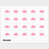 Roze blooming Lotus Flower-symbool Ronde Sticker (Vel)