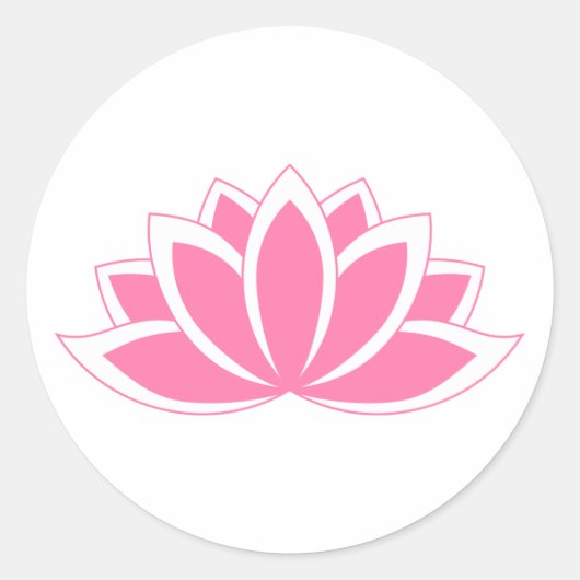 Roze blooming Lotus Flower-symbool Ronde Sticker (Voorkant)