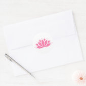 Roze blooming Lotus Flower-symbool Ronde Sticker (Envelop)