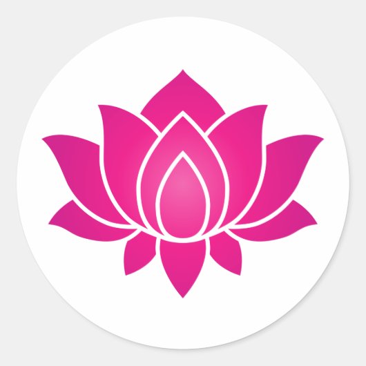 Roze blooming Lotus Flower-symbool Ronde Sticker (Voorkant)