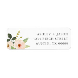 Roze Blooms Floral Retouradres Labels