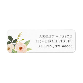 Roze Blooms Floral Retouradres Labels