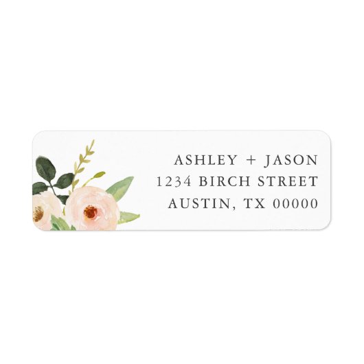 Roze Blooms Floral Retouradres Labels (Voorkant)