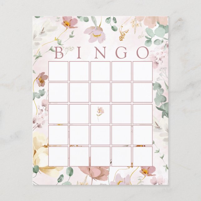 Roze blooms Shower Bingo Game Kaart (Voorkant)