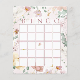 Roze blooms Shower Bingo Game Kaart